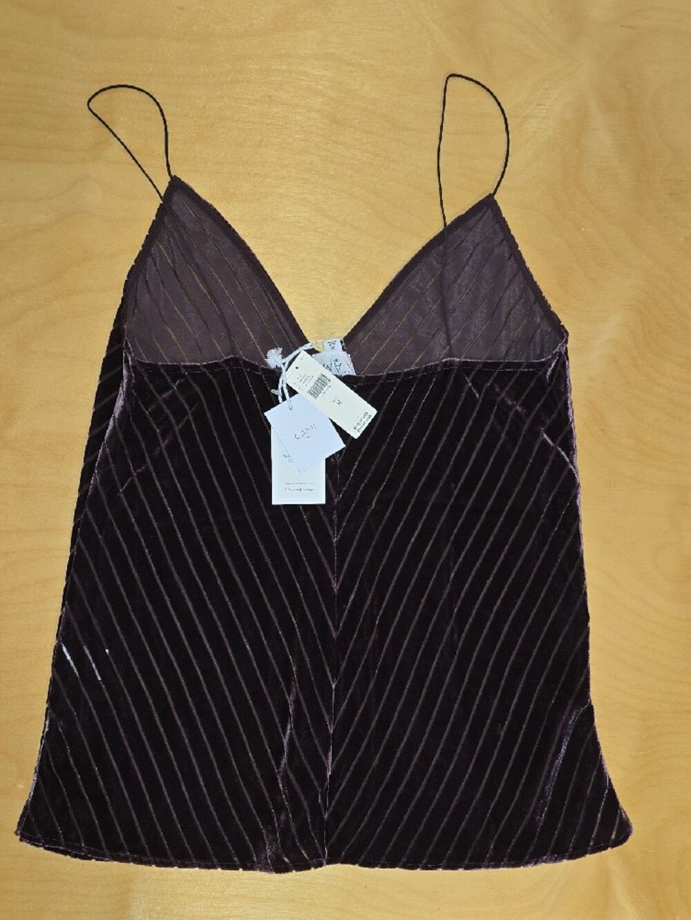 Cami NYC Dark Purple Chevron Velvet Slip Cami - Picture 4 of 8